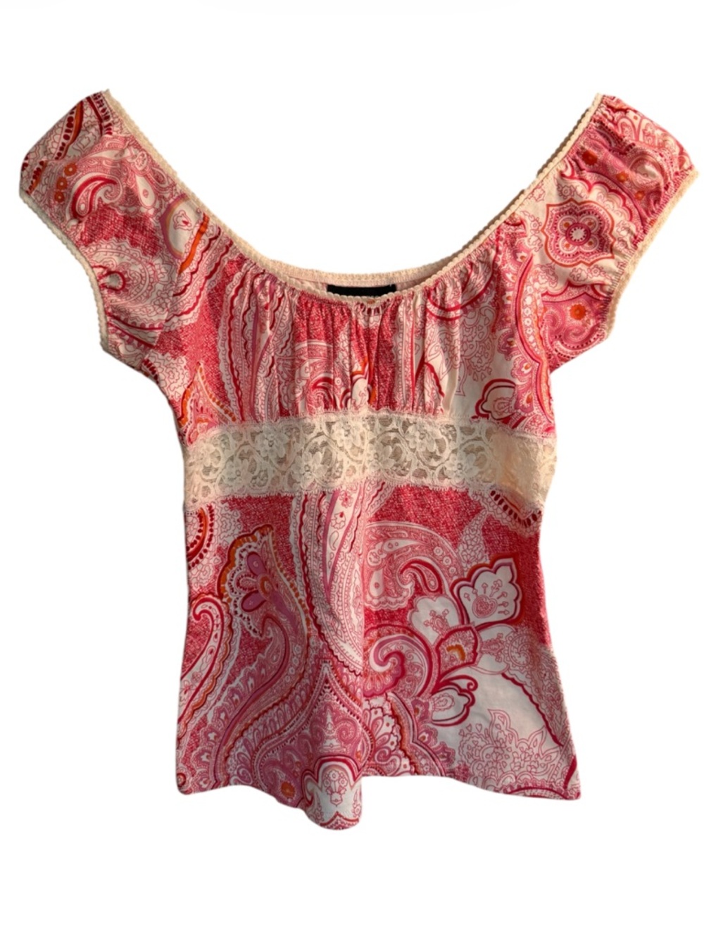 Express Lace & Paisley VTG  Off-Shoulder CanyonCore Lace-waistband ⭐️⭐️⭐️⭐️⭐️